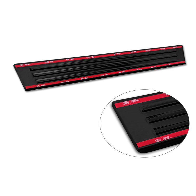 Seuils de portes inoxydable noir sur mesure pour Ford Ranger VI 2022- 'Lines' - 4-pièces
