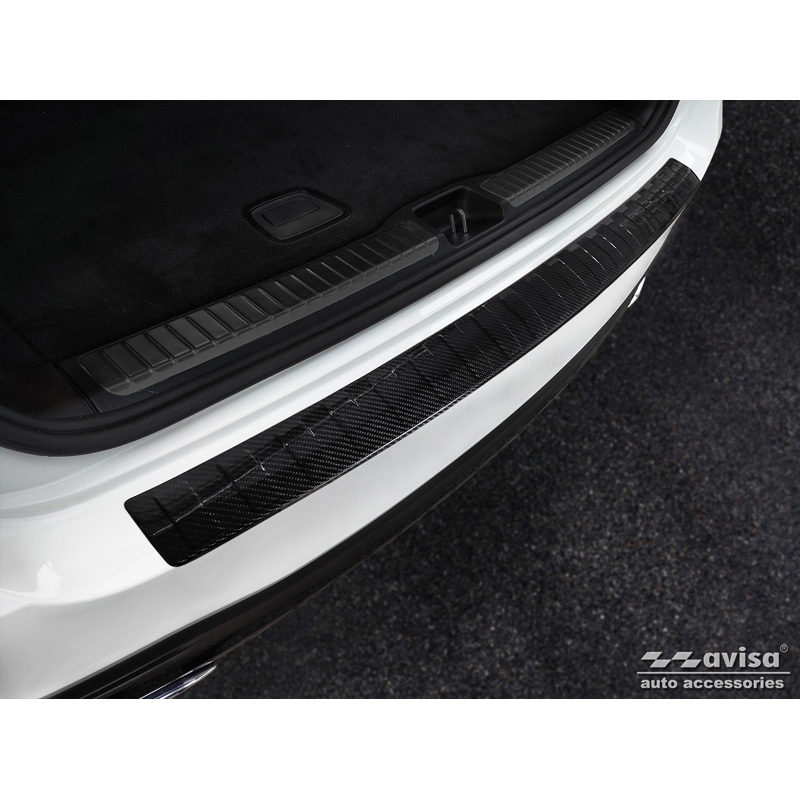 Protection de seuil arrière carboné 3D sur mesure pour Mercedes GLS (X167) 2019-2023 & FL 2023- 'Ribs'