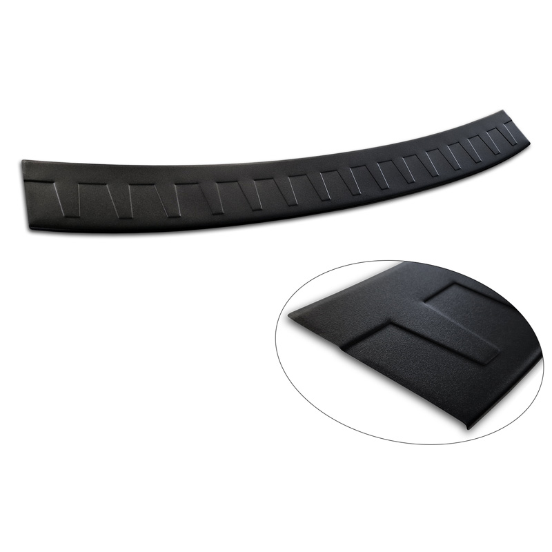Protection de seuil arrière inox noir mat sur mesure pour Skoda Octavia Combi RS (5E5) 2013-2017 & FL 2017-2020 'Ribs'