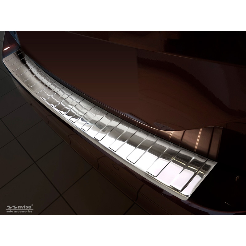Protection de seuil arrière inox Chrome sur mesure pour Volkswagen Passat 3G Variant 2014-2023 'Ribs'