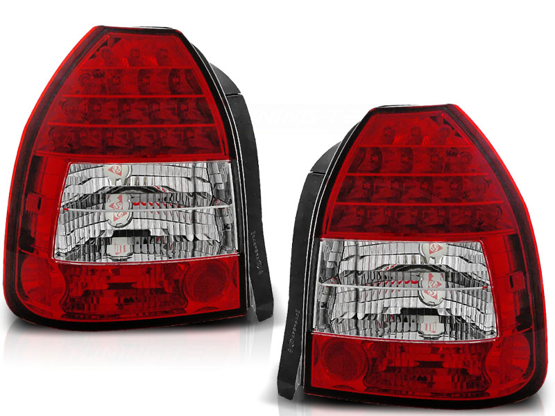 Feux arriere Honda Civic 96-01 3 door LED rouges/blanc