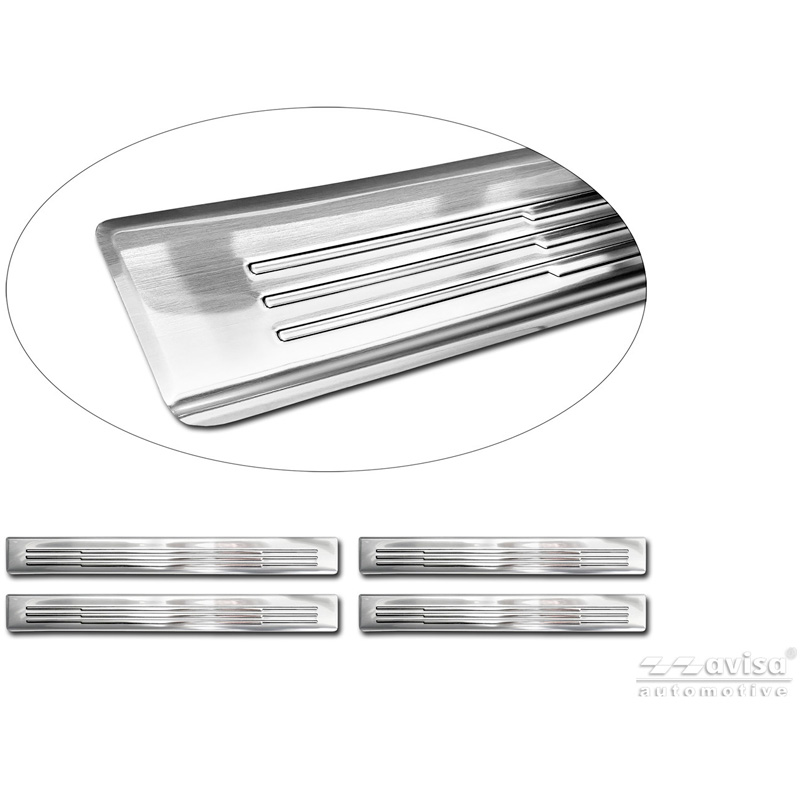 Avisa Seuils de portes inoxydable sur mesure pour Mazda CX-5 III 2025- - 'Lines' - 4-pièces