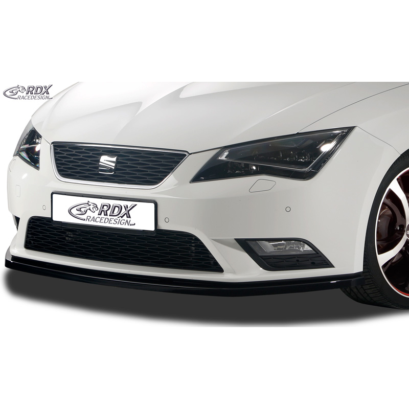 Spoiler avant sur mesure pour Seat Leon 5F SC/5-portes/ST 2013-2017 excl. FR/Cupra (ABS noir luisant)