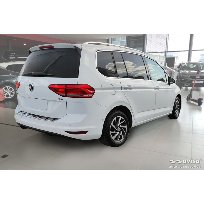 Avisa Protection de seuil arrière inox sur mesure pour Volkswagen Touran III 2015- incl. R-Line 'STRONG EDITION'