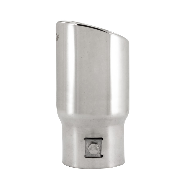Simoni Racing Embout d'Échappement Ovale/Oblique Inox - 77x72xL140mm - Montage ->62mm
