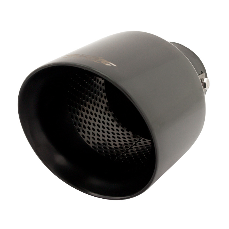 Simoni Racing Embout d'Échappement Rond/Oblique Inox Noir - Ø115xL210mm - Montage 38-63mm
