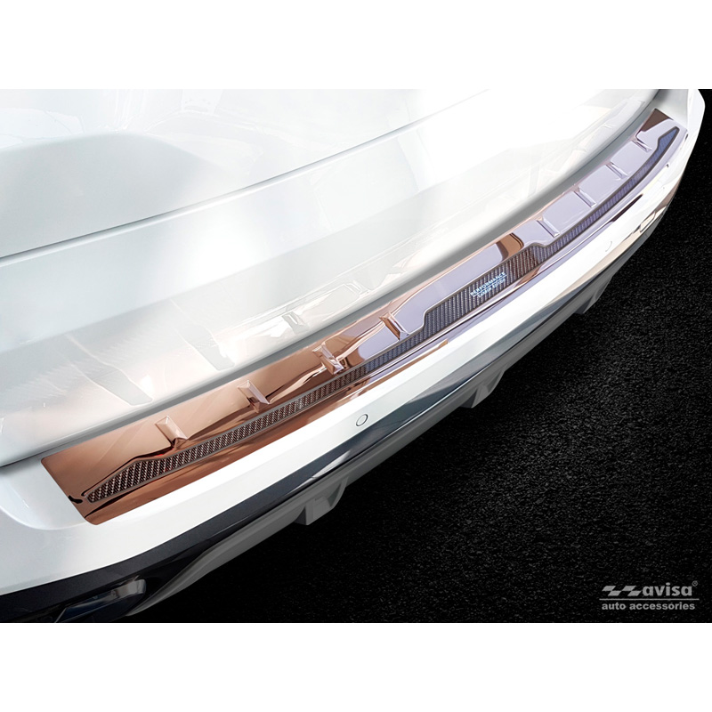 Protection de seuil arrière inox 'Deluxe' sur mesure pour BMW X5 G05 Paquet M 2018- 'Performance' excl. M-Competition Cuivre/Carbone Cuivre