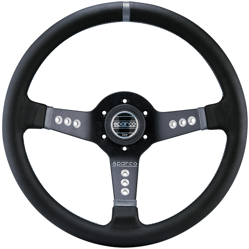 Sparco Volant Universel L 777 - Cuir Noir - Diamètre 350mm