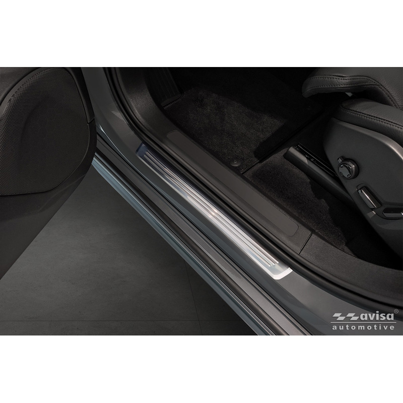 Avisa Seuils de portes inoxydable sur mesure pour Volvo XC90 II 2015-2019 & Facelift 2019-2024 & Facelift 2024- - 'Lines' - 4-pièces