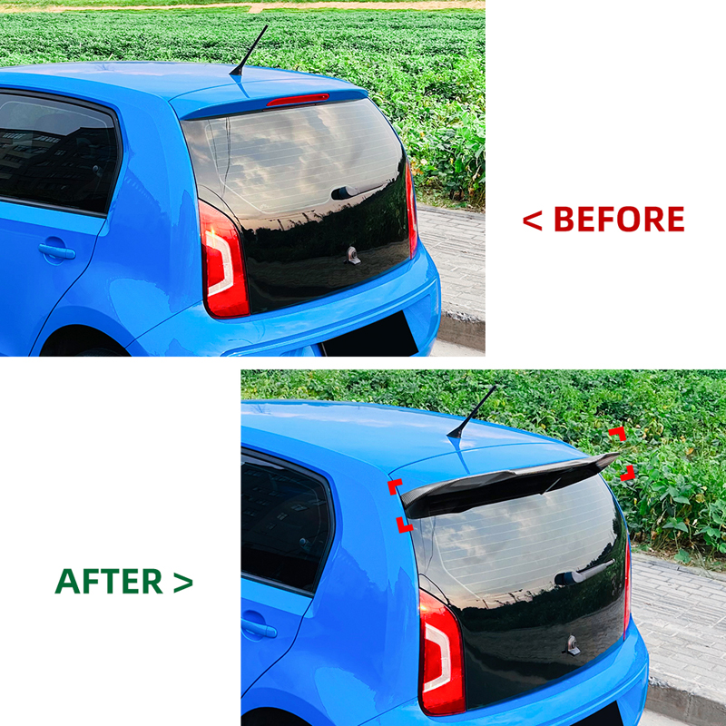 Becquet de toit (Spoiler Cap) sur mesure pour Volkswagen Up! excl. GTi & Seat Mii & Skoda Citigo 2011- (ABS Noir Luisant)