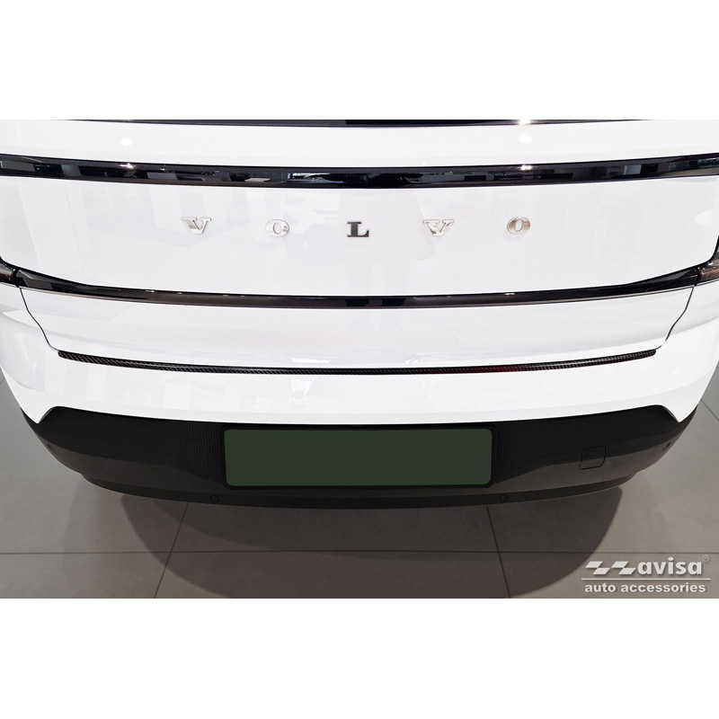 Protection de seuil arrière carboné 3D sur mesure pour Volvo EX30 2023- 'Ribs'