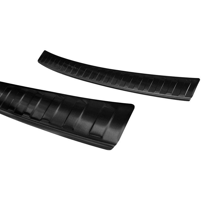 Protection de seuil arrière inox noir sur mesure pour Hyundai i10 HB 5-portes 2019- 'Ribs'