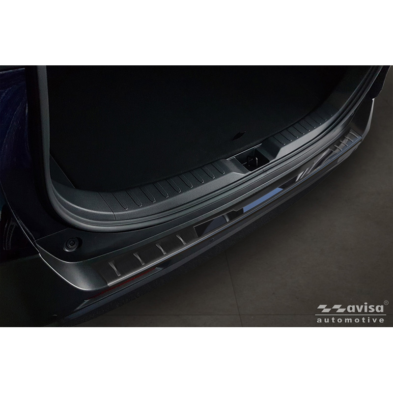 Avisa Protection de seuil arrière inox noir sur mesure pour Toyota RAV4 V (XA50) 2018- incl. Plug-in-Hybrid 'Shadow Premium'