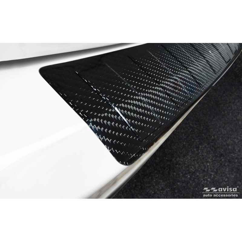 Protection de seuil arrière carboné 3D sur mesure pour Mercedes GLS (X167) 2019-2023 & FL 2023- 'Ribs'