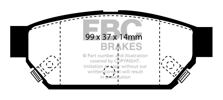 EBC Brakes PROTON Coupe 1.8 97-2001 Remblokken achterzijde