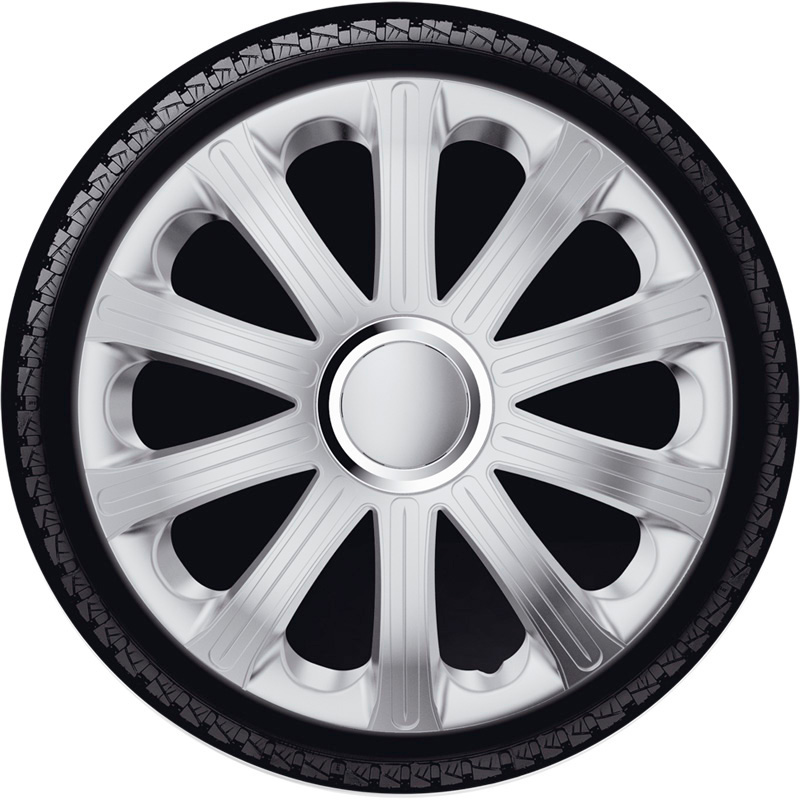 Jeu d'enjoliveurs J-Tec Modena 16-inch argent + anneau chromé