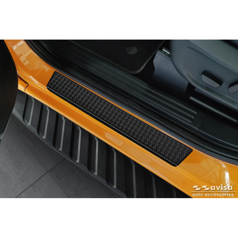 Seuils de portes aluminium 'Riffled Plate' sur mesure pour Ford Ranger VI 2022- & Volkswagen Amarok II 2023- - 4-pièces - Noir