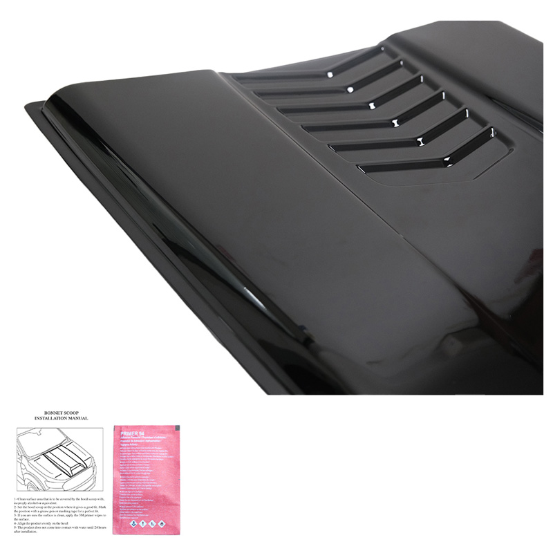 Écope de capot sur mesure pour Volkswagen Amarok MK1 2010-2022 & Nissan Navara D40 2005-2010 - Noir brillant