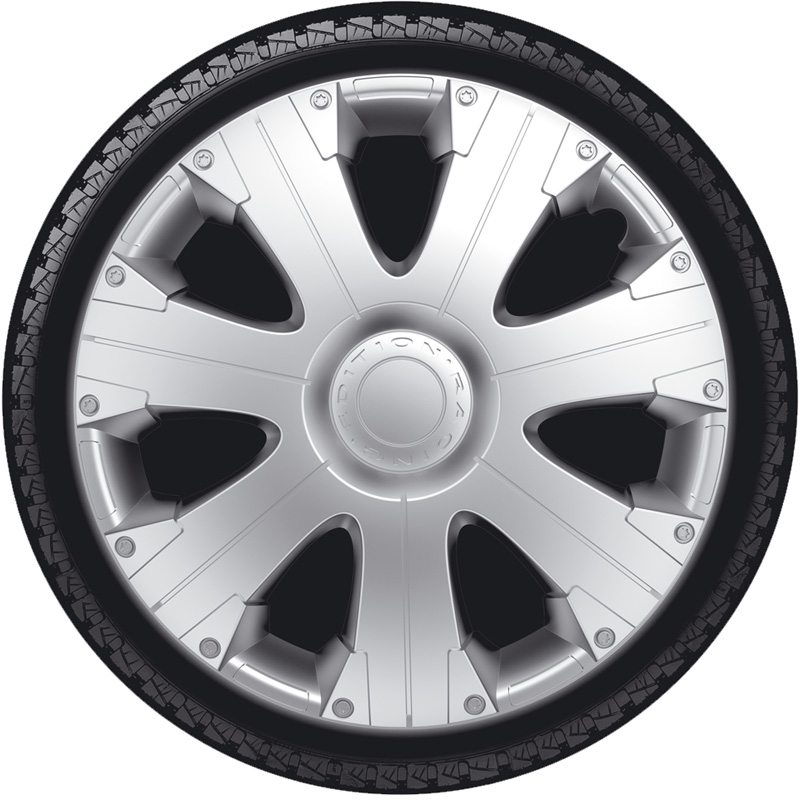 Jeu d'enjoliveurs Racing 14-inch argent
