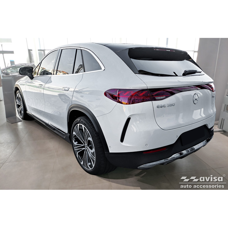 Protection de seuil arrière inox noir sur mesure pour Mercedes EQE SUV (X294) 2022- 'Ribs'