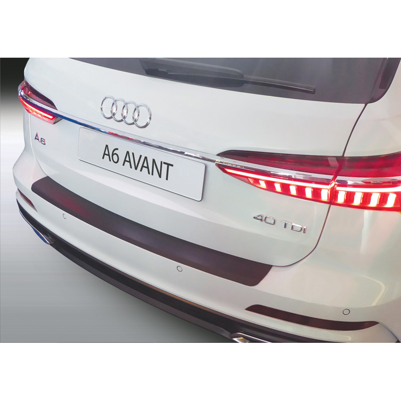Protection de seuil arrière (ABS) sur mesure pour Audi A6 (C8) Avant incl. S-Line 2018- Noir