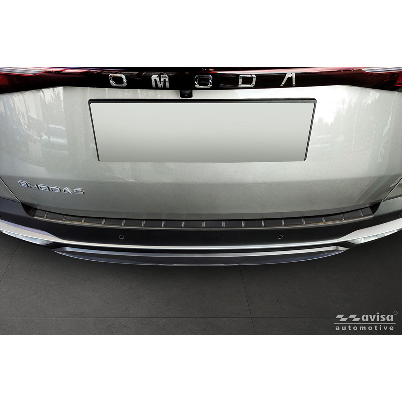 Avisa Protection de seuil arrière inox noir sur mesure pour Omoda 5 2024- 'Ribs'