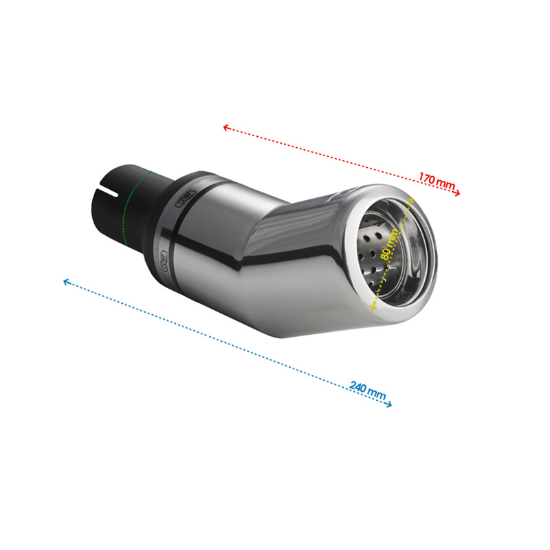 Ulter Sport Embout d'échappement - Ronde DTM Ø80mm - Longueur 170mm - Montage ->50mm - Inoxydable