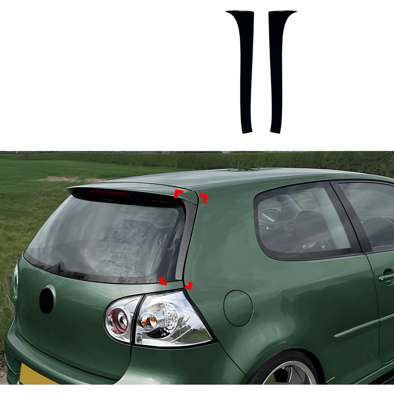 Jeu de déflecteurs d'air lunette arrière sur mesure pour Volkswagen Golf V HB 2003-2008 (ABS Noir Luisant)