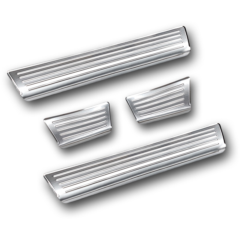 Seuils de portes inoxydable sur mesure pour Citroën C3 Aircross II 2017- 'Lines' - 4-pièces
