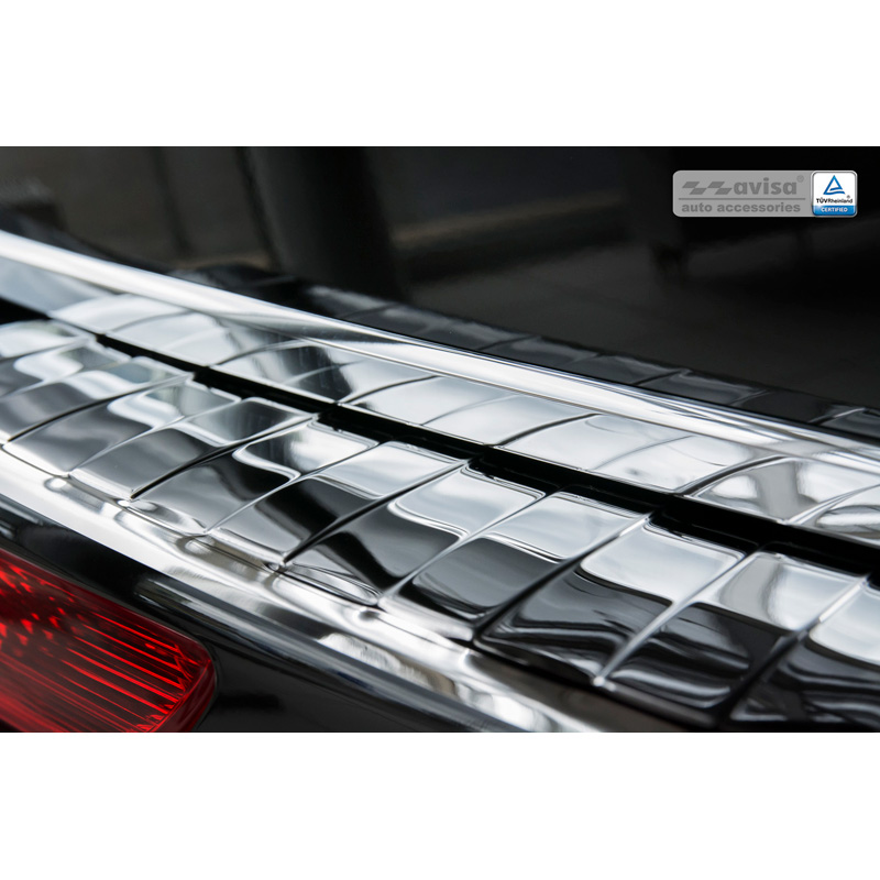 Protection de seuil arrière inox Chrome sur mesure pour Audi Q5 2008-2012 & 2012- 'Ribs'