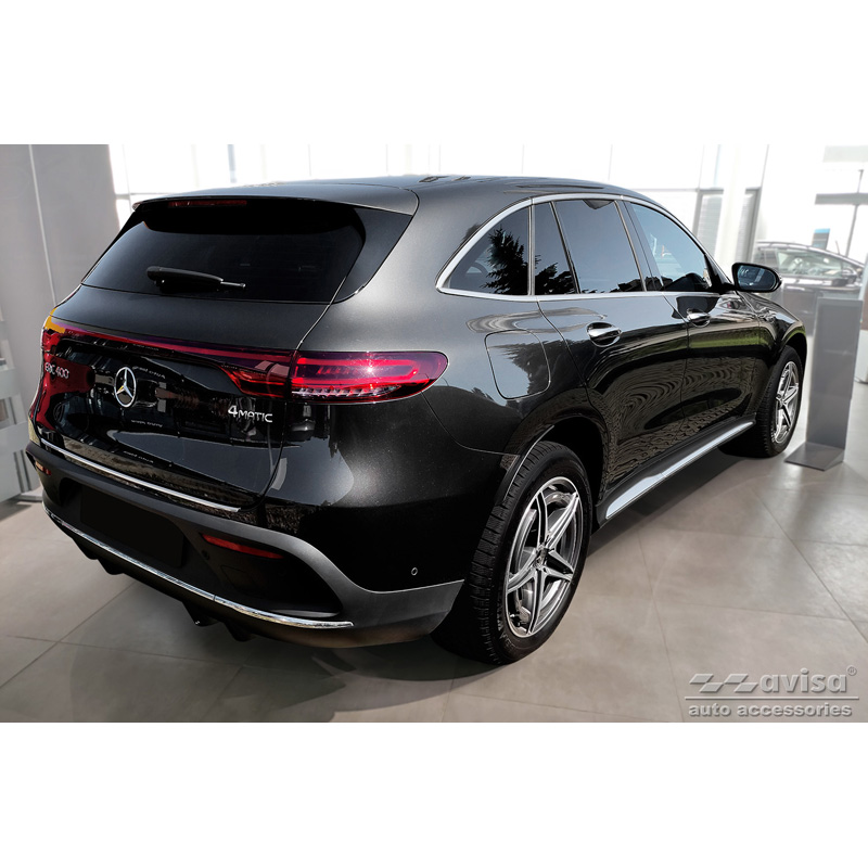 Protection de seuil arrière inox sur mesure pour Mercedes EQC (N293) 2019- 'Ribs'