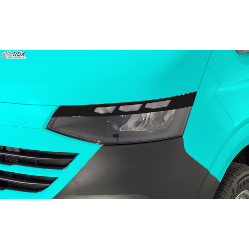 RDX Spoilers de phares sur mesure pour Volkswagen Transporter T7 2024- excl. IQ.Light (ABS Noir Brillant)