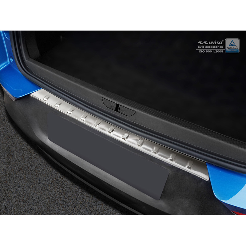 Protection de seuil arrière inox sur mesure pour Opel Grandland X 2017-2021 'Ribs'