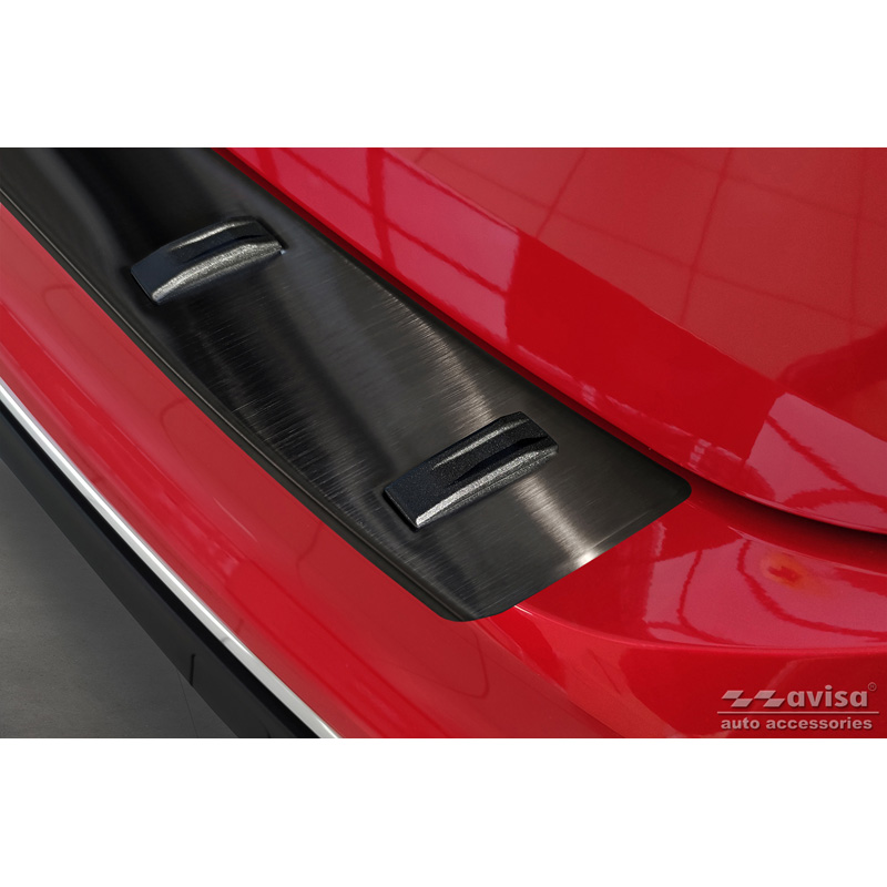 Protection de seuil arrière inox noir sur mesure pour Volkswagen Tiguan II 2016-2020 & Facelift 2020-2024 'STRONG EDITION'