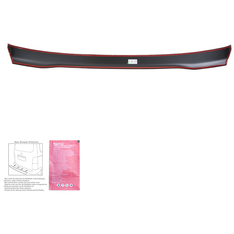 Protection de seuil arrière sur mesure pour Ford Transit Custom MK2 2023- & Volkswagen Transporter T7 2024- - Noir mat