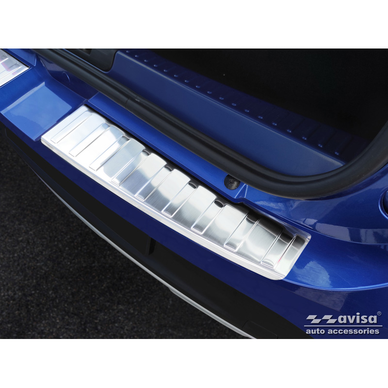 Protection de seuil arrière inox sur mesure pour Dacia Sandero III 2020-2022 & Facelift 2022- 'Ribs' incl Stepway (2-pièces)