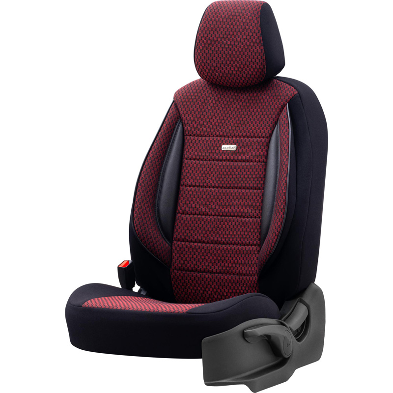 Housse de sièges universel en textile 'SelectedFit Sports' Noir/Rouge - 11-pièces - adapté aux Side-Airbags
