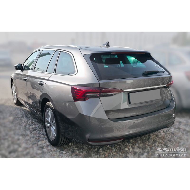 Avisa Revêtement d'habillage du hayon du coffre inox brossé sur mesure pour Skoda Octavia IV Combi (NX5) 2019-2024 & Facelift 2024-
