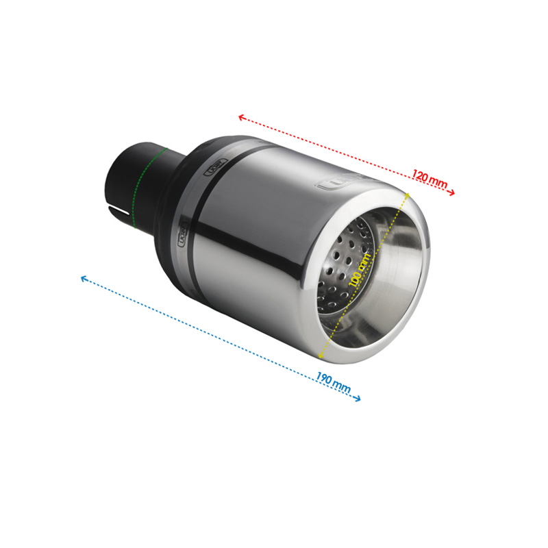Ulter Sport Embout d'échappement - Ronde Ø100mm Big Rim - Longueur 120mm - Montage ->50mm - Inoxydable