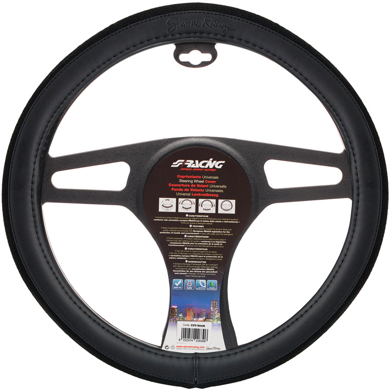 Simoni Racing Couvre-Volant 500 - Eco-Cuir Noir/Coton - 37-39cm