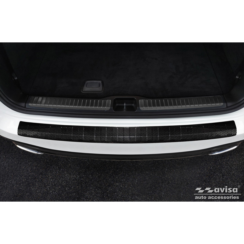 Protection de seuil arrière carboné 3D sur mesure pour Mercedes GLS (X167) 2019-2023 & FL 2023- 'Ribs'