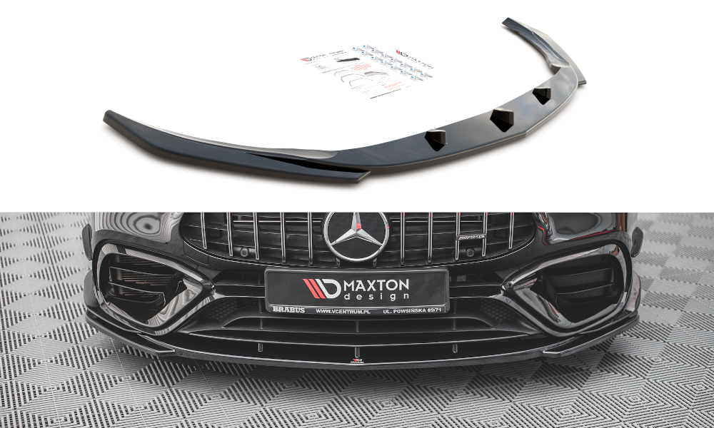 Voorspoiler V.1 Mercedes AMG CLA 45 Aero C118 Maxton Design glans zwart