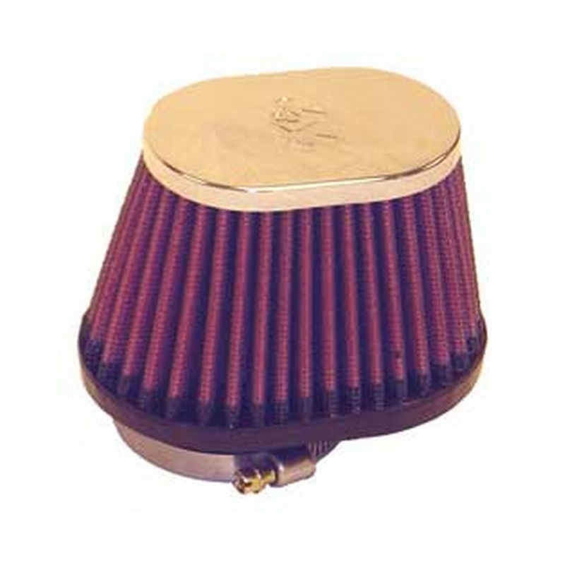 K&N Filtre à Air Universel Ovale/Conique 44mm raccordement décentrée, 102x73mm de base, 76x51mm en haut, 70mm hauteur (RC-2450)