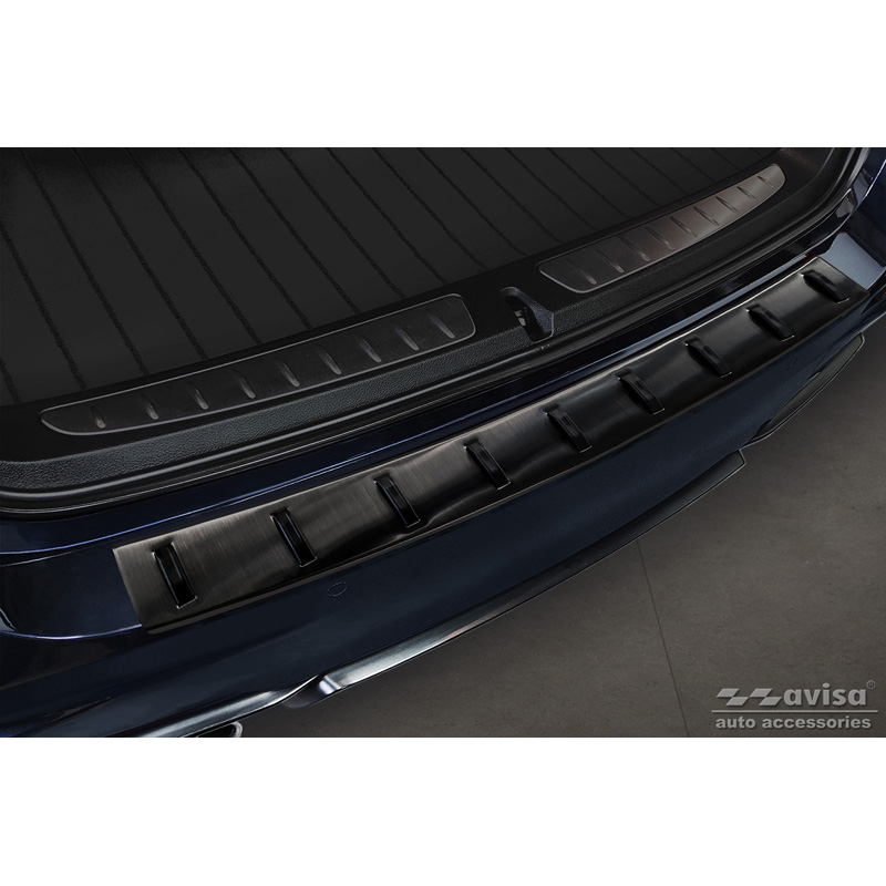 Protection de seuil arrière inox noir sur mesure pour BMW Série 3 (F31) Touring (incl. Paquet M) 2012-2015 & Facelift 2015-2019 'STRONG EDITION'