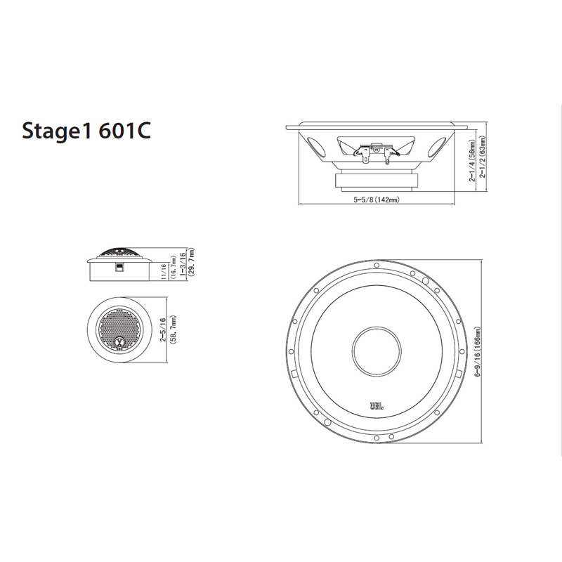 JBL Stage 1 601C 6.5'' (16cm) Set de haut-parleur Compo