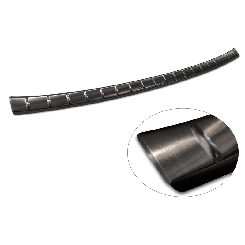 Protection de seuil arrière inox noir sur mesure pour BMW X1 U11 M-Sport 2022- 'Ribs'