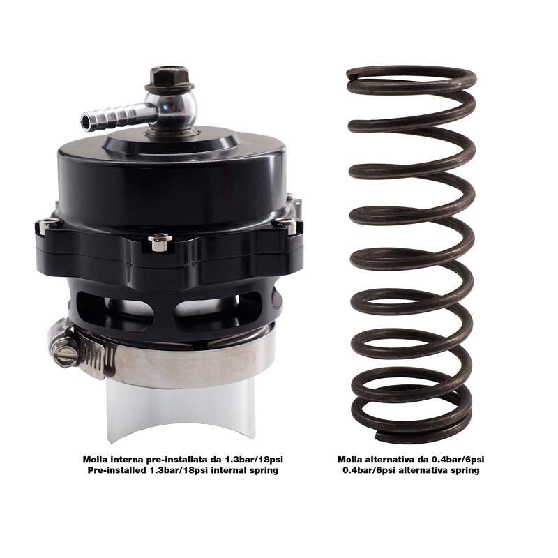 Simoni Racing Valve Blow Off Universelle Type 15 - Raccord 52mm , Longueur 105mm, Diamètre 77mm - Noir