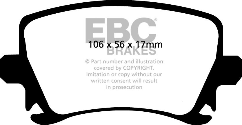 EBC Brakes AUDI A3 8P Quattro 3.2 2003-2009 Remblokken achterzij
