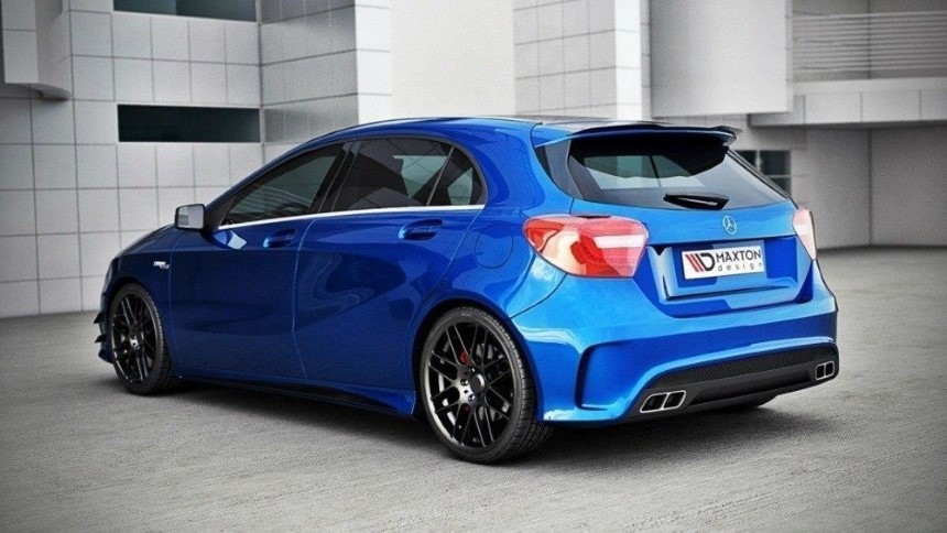 Spoiller cap Mercedes A-klasse W176 Maxton Design glans zwart