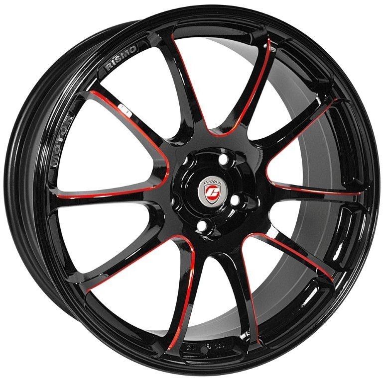 Velgen Calibre Friction 8x19 5x108 Black/Red ball polished